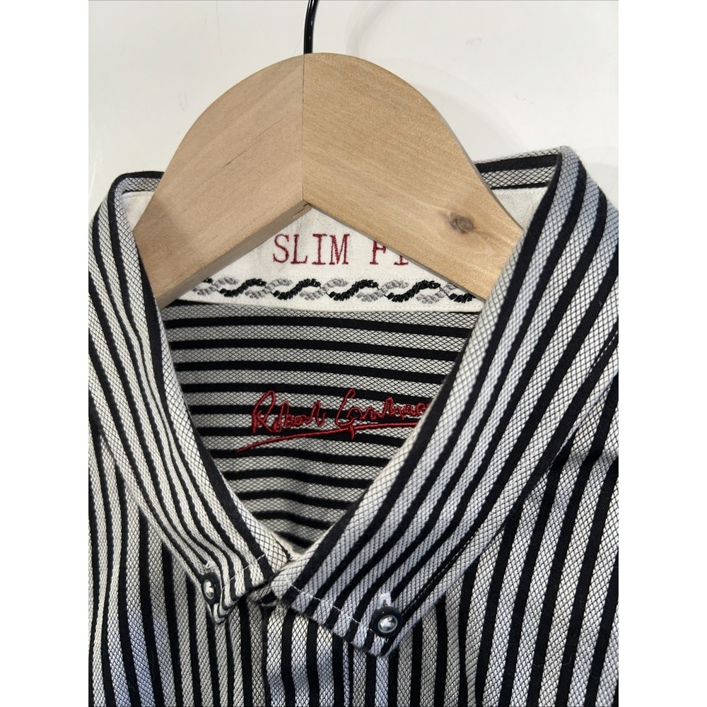 Mens Robert‎ Graham Button Down Shirt Hidden Buttons Gorgeous Large 70's Stripe